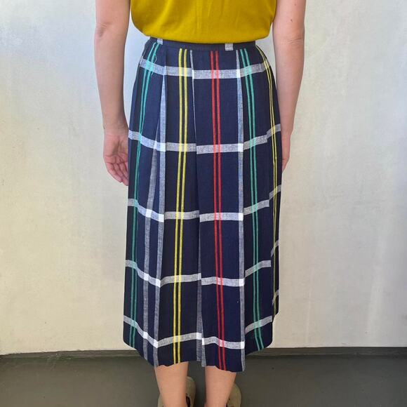 VTG 80S COLORFUL PLAID SKIRT - Picture 4 of 4
